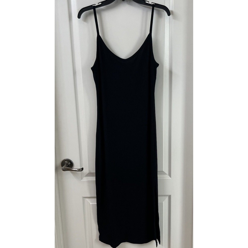 Fabletics Aubrey ribbed sleeveless dress full length Maxi with slit size large
